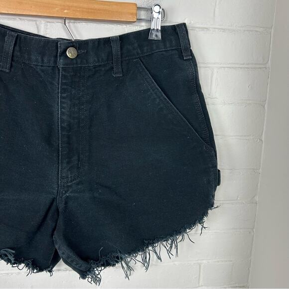 Carhartt Black Denim Handmade Cutoff Cargo Shorts - Picture 3 of 8